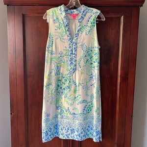 Lilly Pulitzer knit cotton dress with hidden front zipper, Sz L